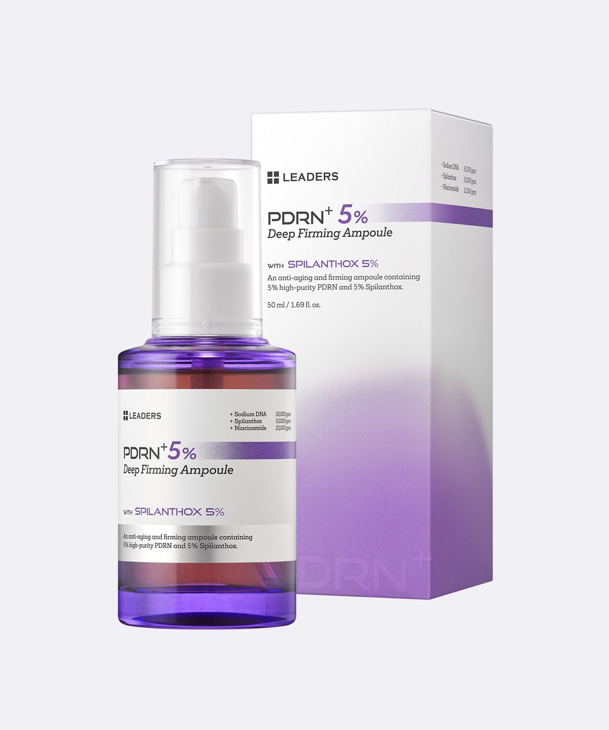 리더스코스메틱(LEADERS COSMETICS) 리더스 PDRN+ 5% 딥 퍼밍 앰플 50ml, 1개