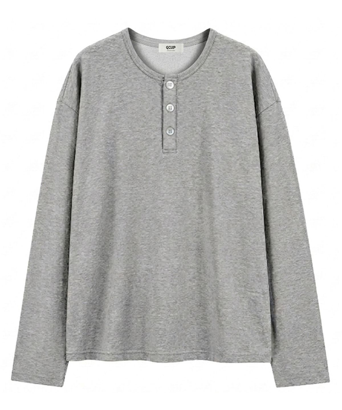 지크립(GCLIP) 헨리넥 세미 크롭 데일리 롱 슬리브 티셔츠 3Color