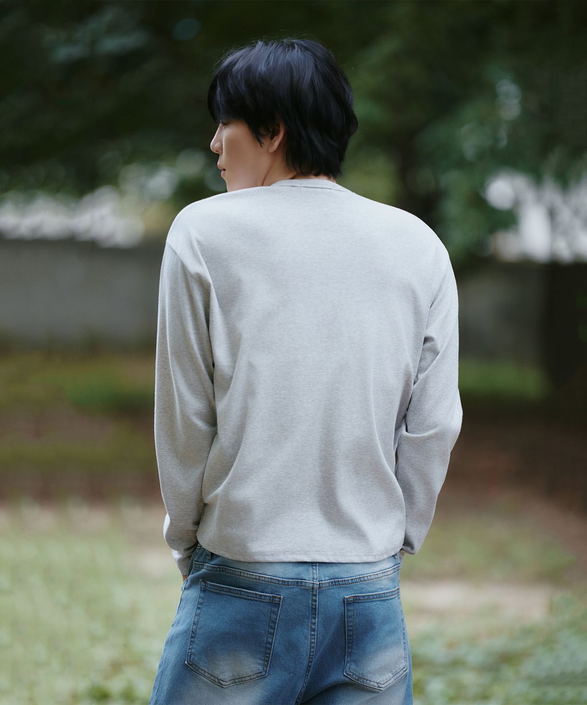 지크립(GCLIP) 헨리넥 세미 크롭 데일리 롱 슬리브 티셔츠 3Color