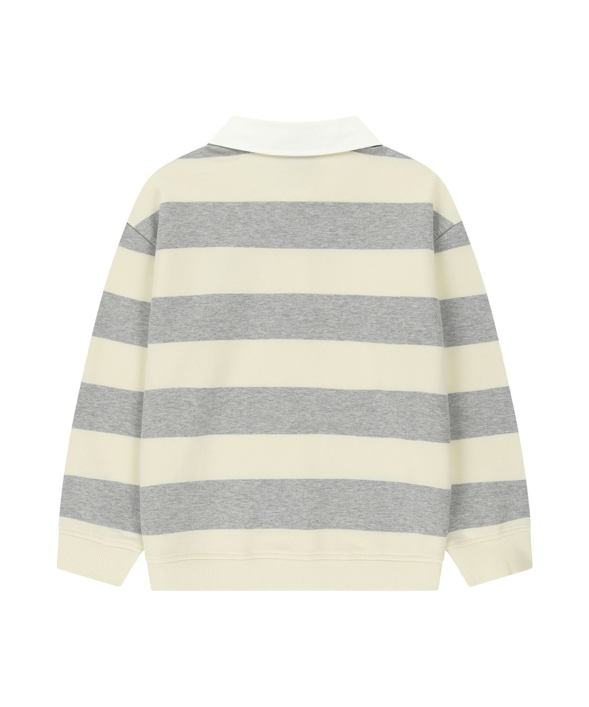 마리떼 키즈(MARITHÉ KIDS) KIDS MICRO CLASSIC LOGO RUGBY STRIPE SWEATSHIRT heather gray