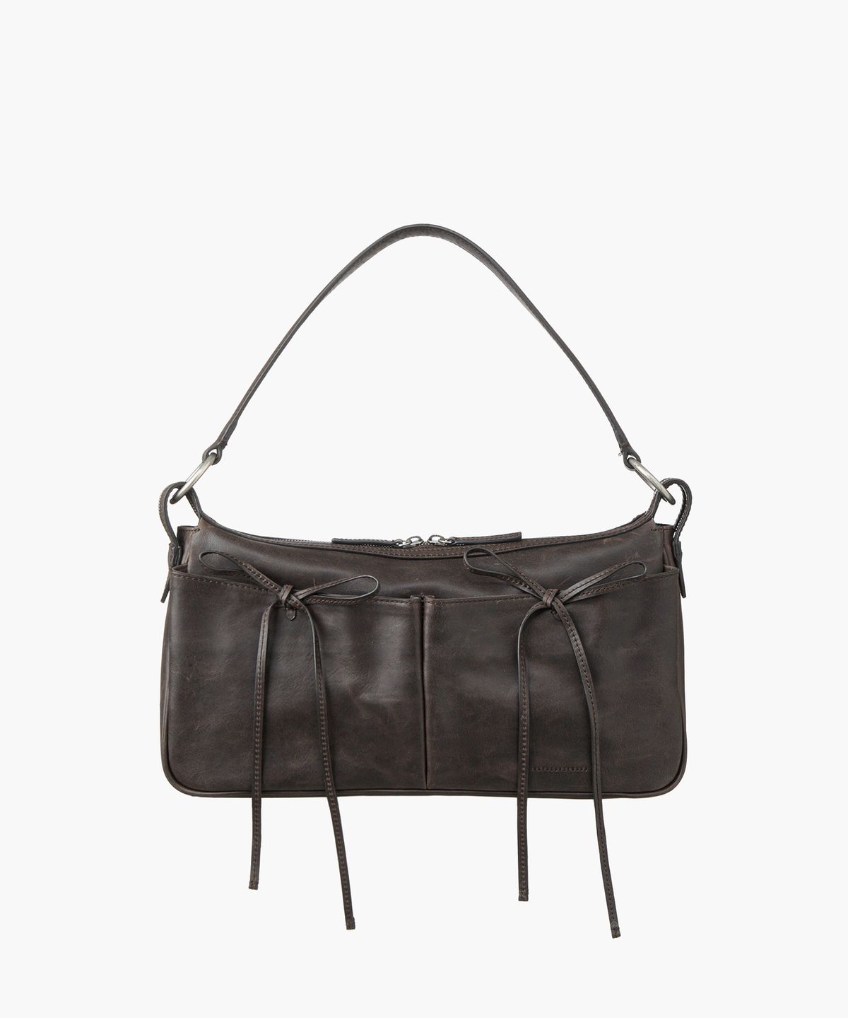 마지셔우드(MARGESHERWOOD) RIBBON POCHETTE LARGE_sepia pull-up