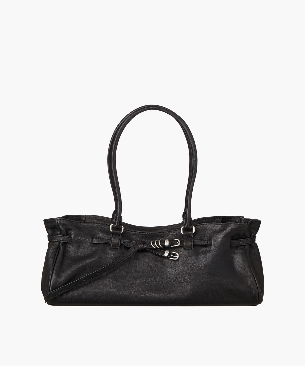 마지셔우드(MARGESHERWOOD) SOFT GRANDMA SHOULDER BAG_black washed nappa