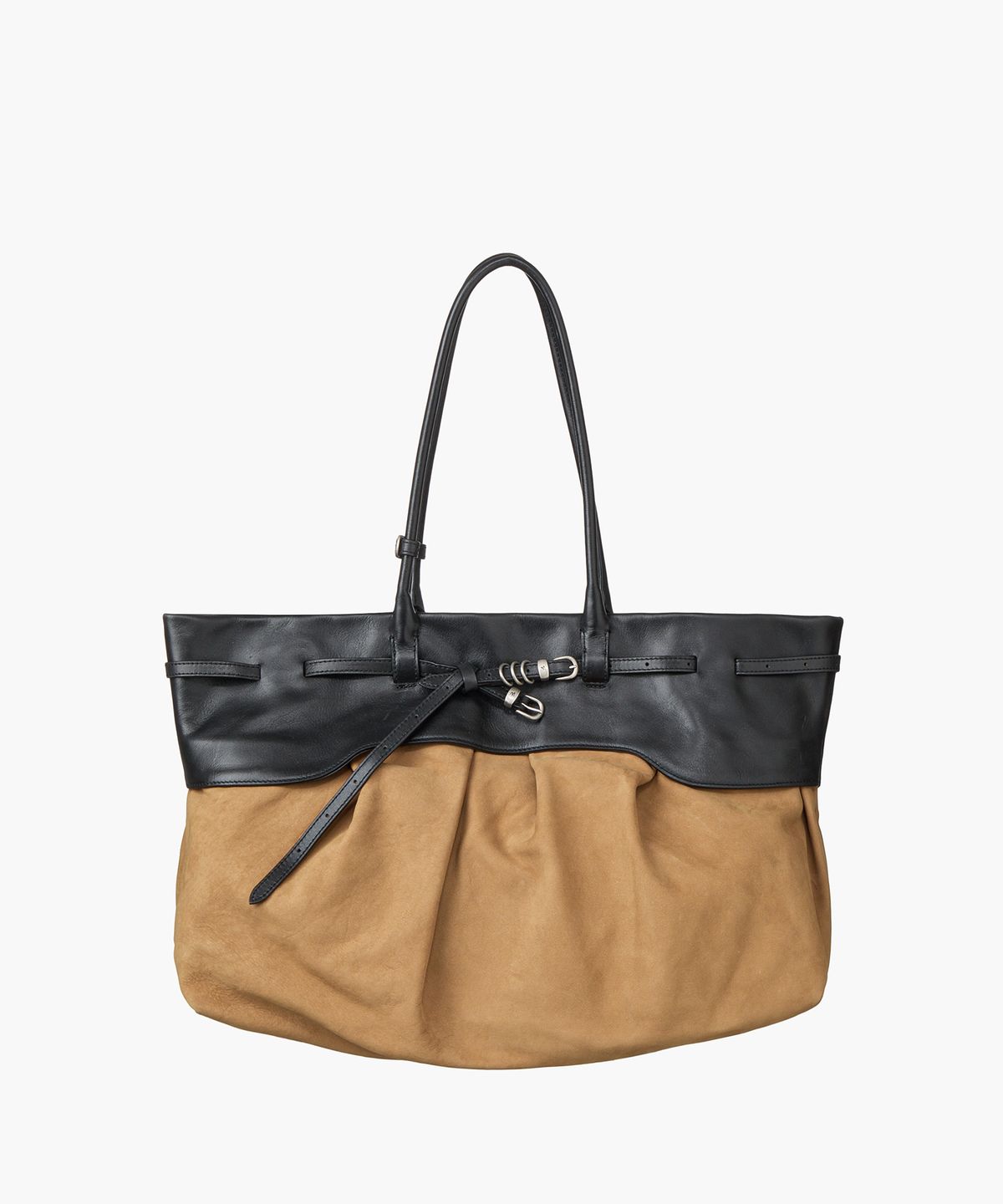 마지셔우드(MARGESHERWOOD) SOFT GRANDMA LAYERED BAG_camel naked