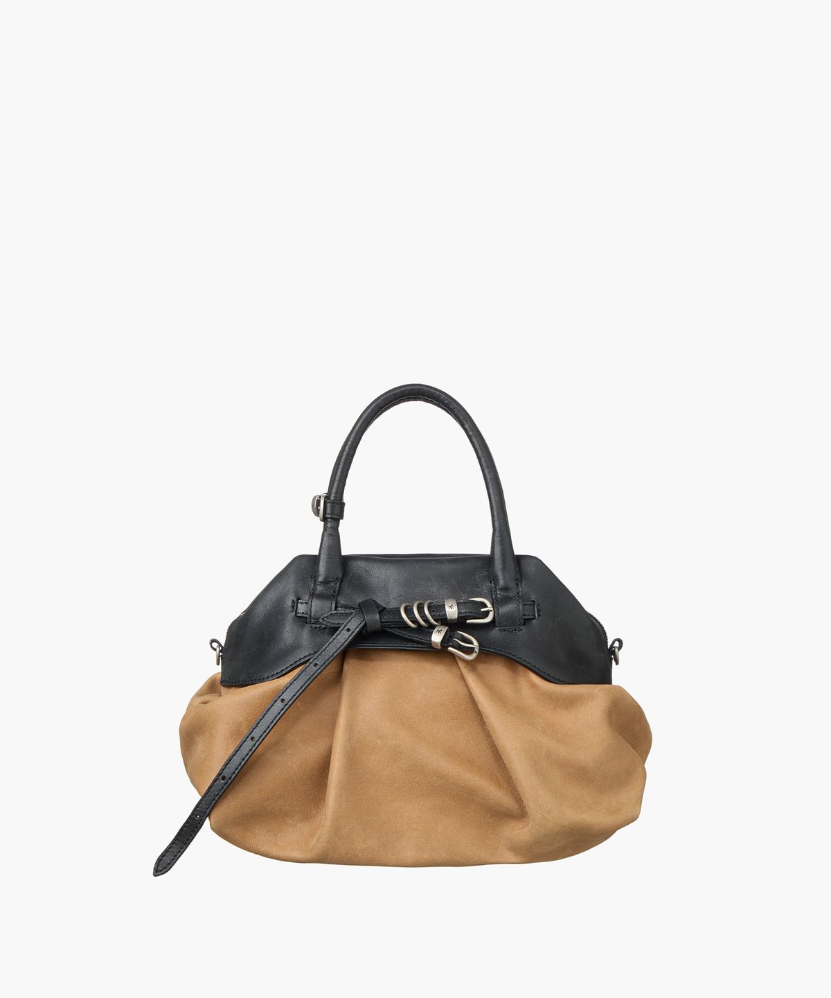 마지셔우드(MARGESHERWOOD) SOFT GRANDMA LAYERED MINI BAG_camel naked