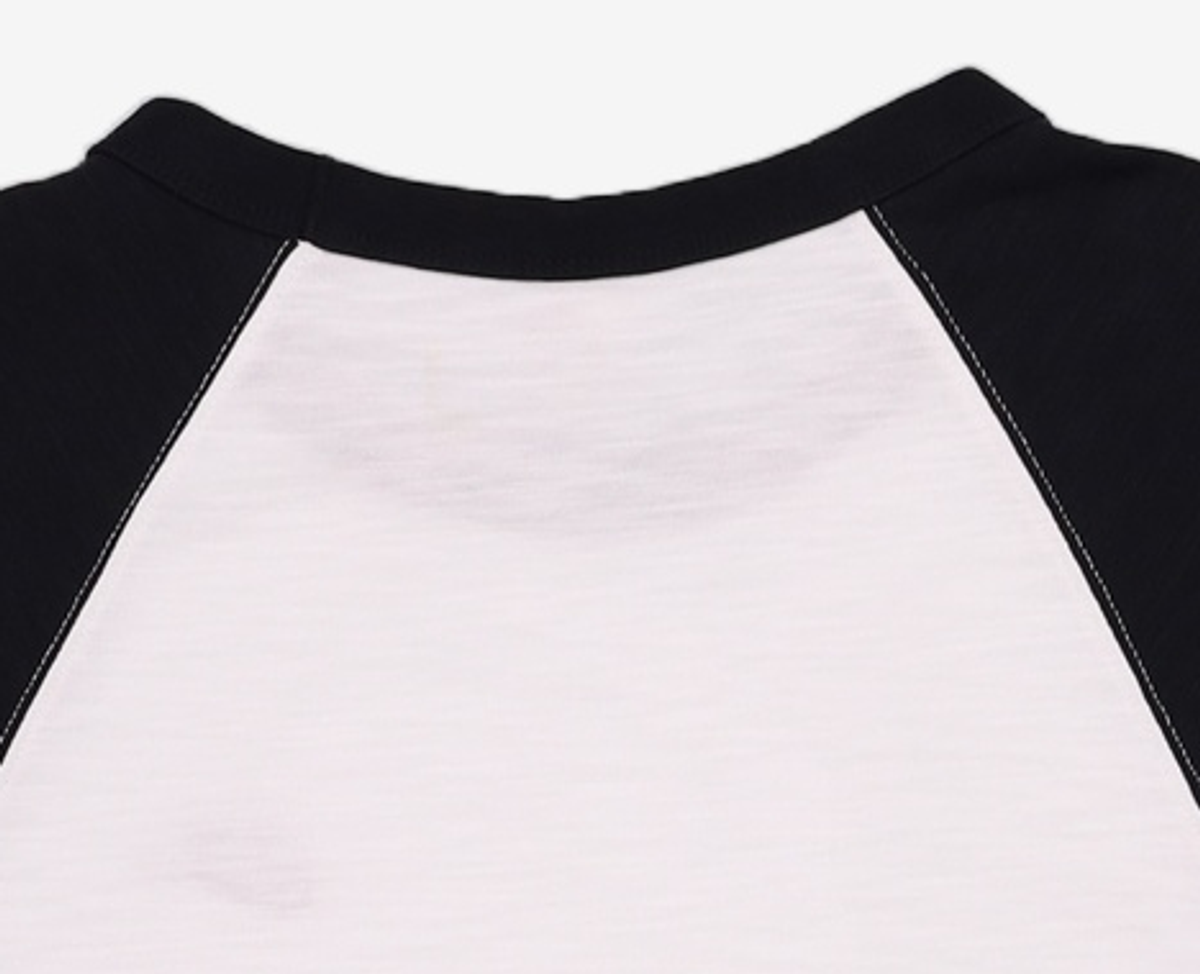 나이키(NIKE) 스포츠웨어 클럽 3/4 슬리브 래글런 탑 M - 블랙:화이트:블랙 / IF0756-010 M
