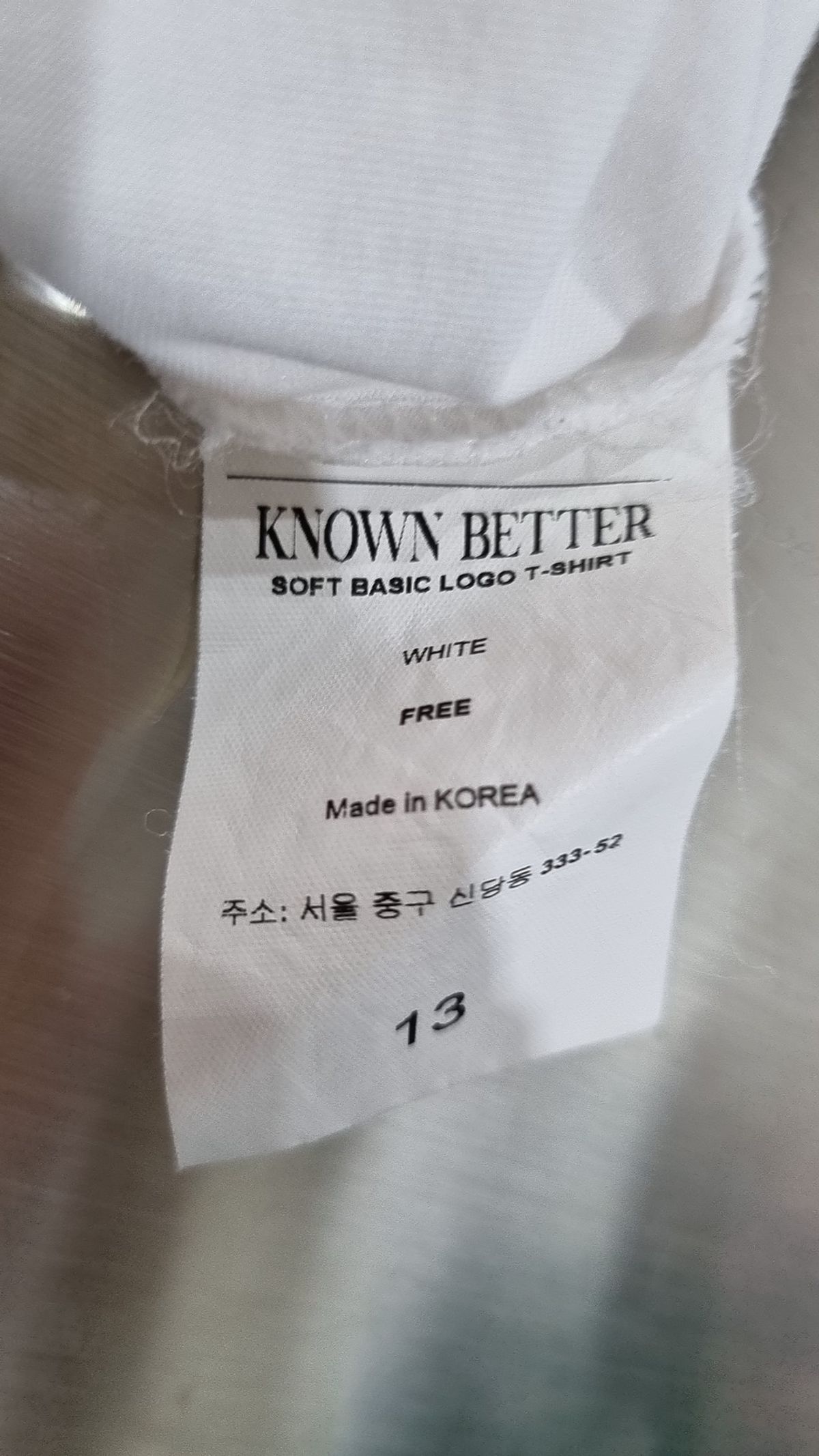 노운베러(KNOWNBETTER) 반소매 티셔츠 FREE