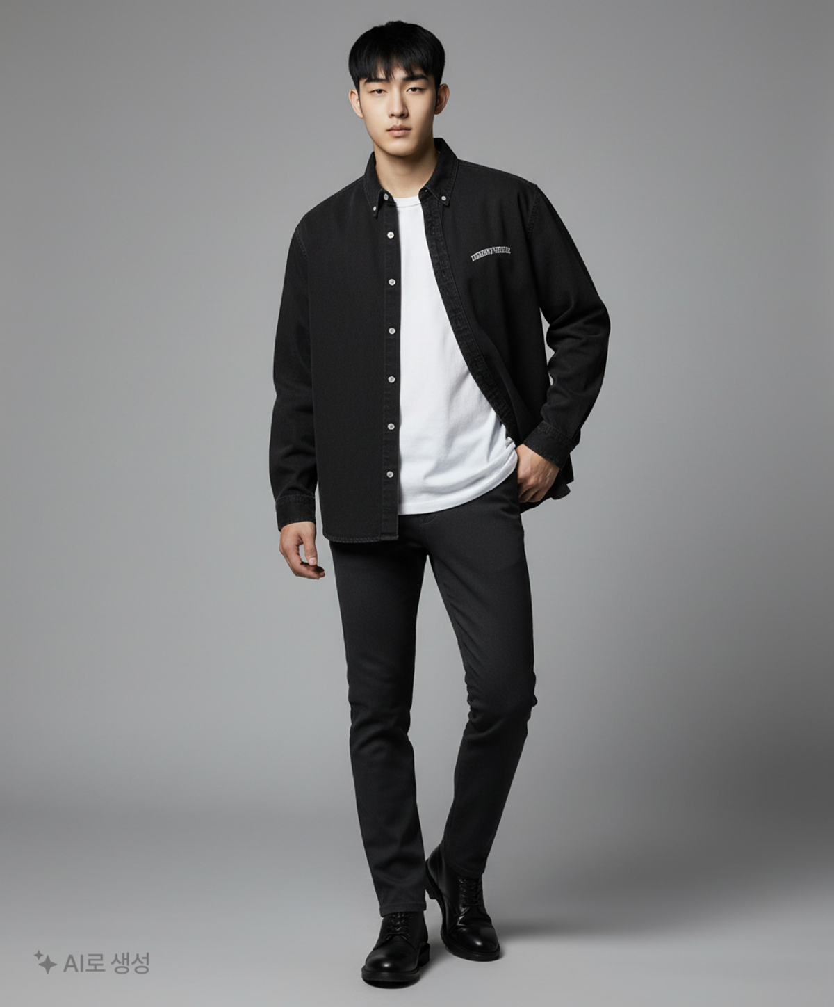 디스이즈네버댓(THISISNEVERTHAT) (FW24) Washed Denim Shirt Black M