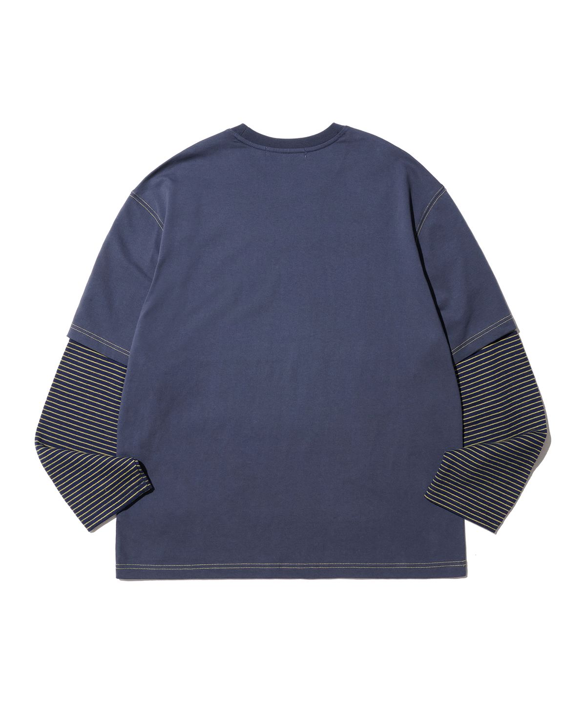 논타입(NONTYPE) STRIPE LAYERED LONG SLEEVE (NAVY)