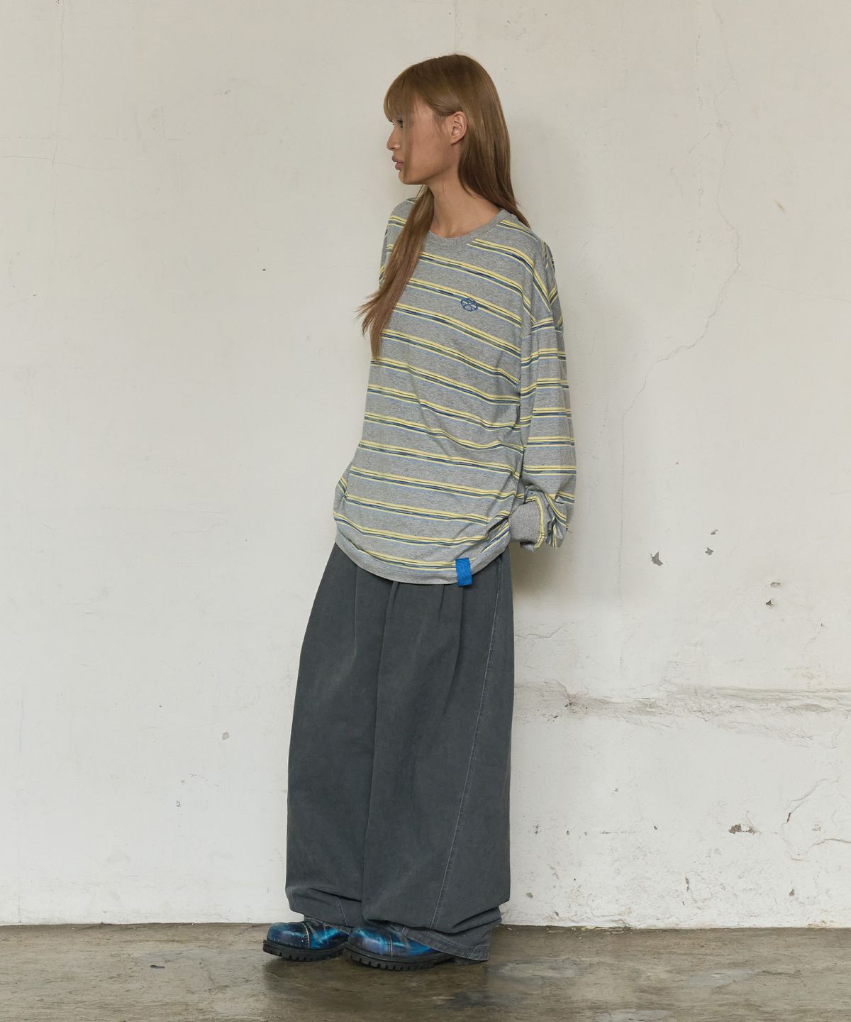 논타입(NONTYPE) MULTI STRIPE LONG SLEEVE (GREY)