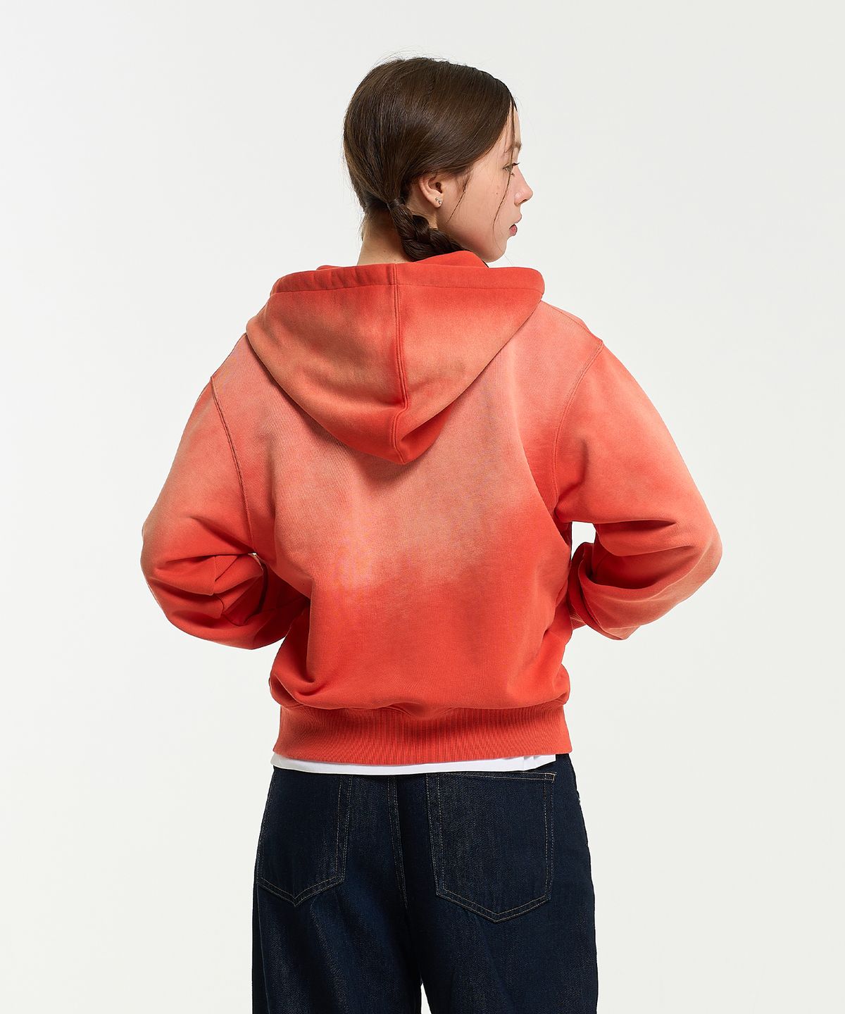 에이카화이트(AECA) AECA CONTRAST ZIP-UP WASHED HOODIE (2color)