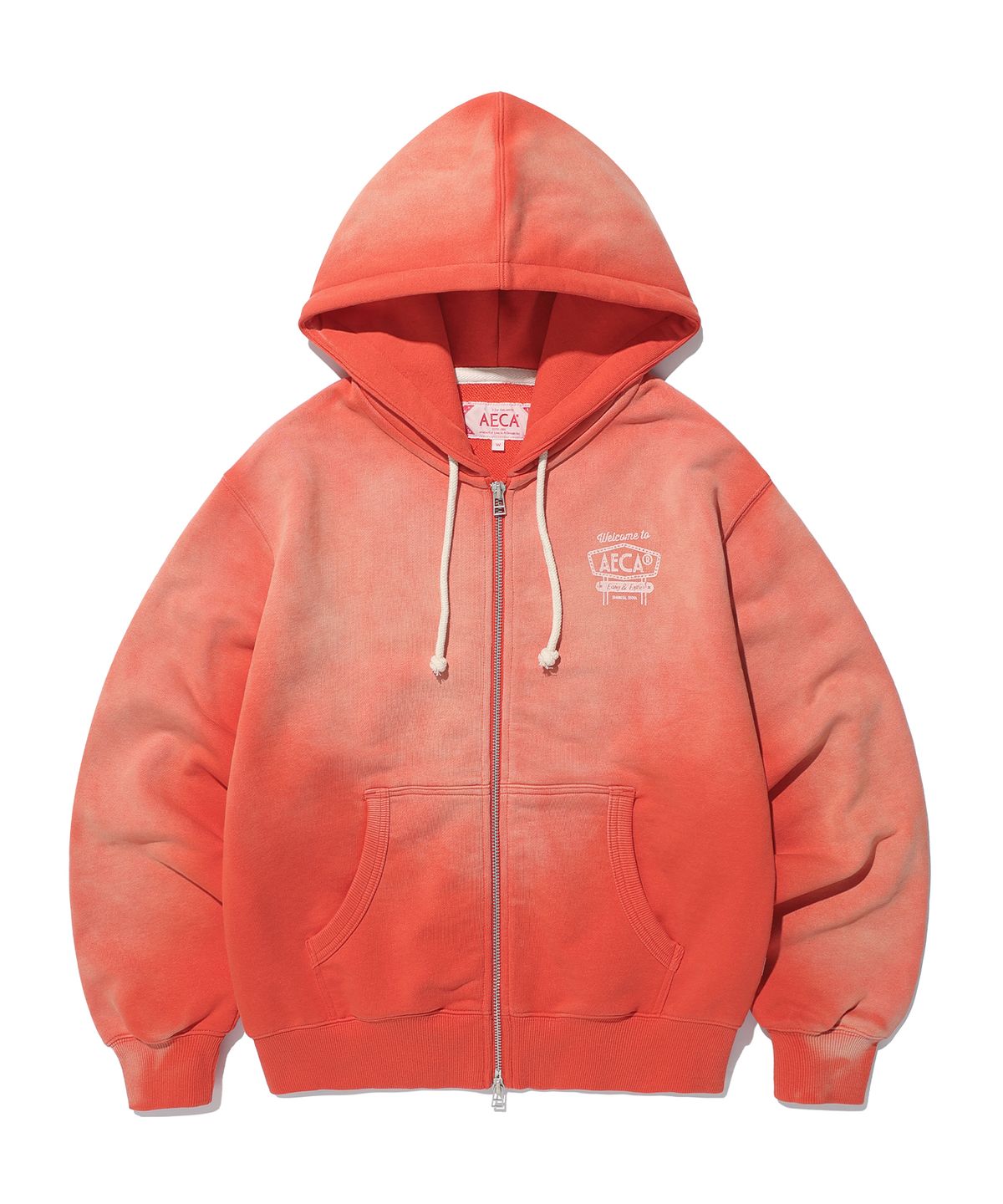 에이카화이트(AECA) AECA CONTRAST ZIP-UP WASHED HOODIE (2color)