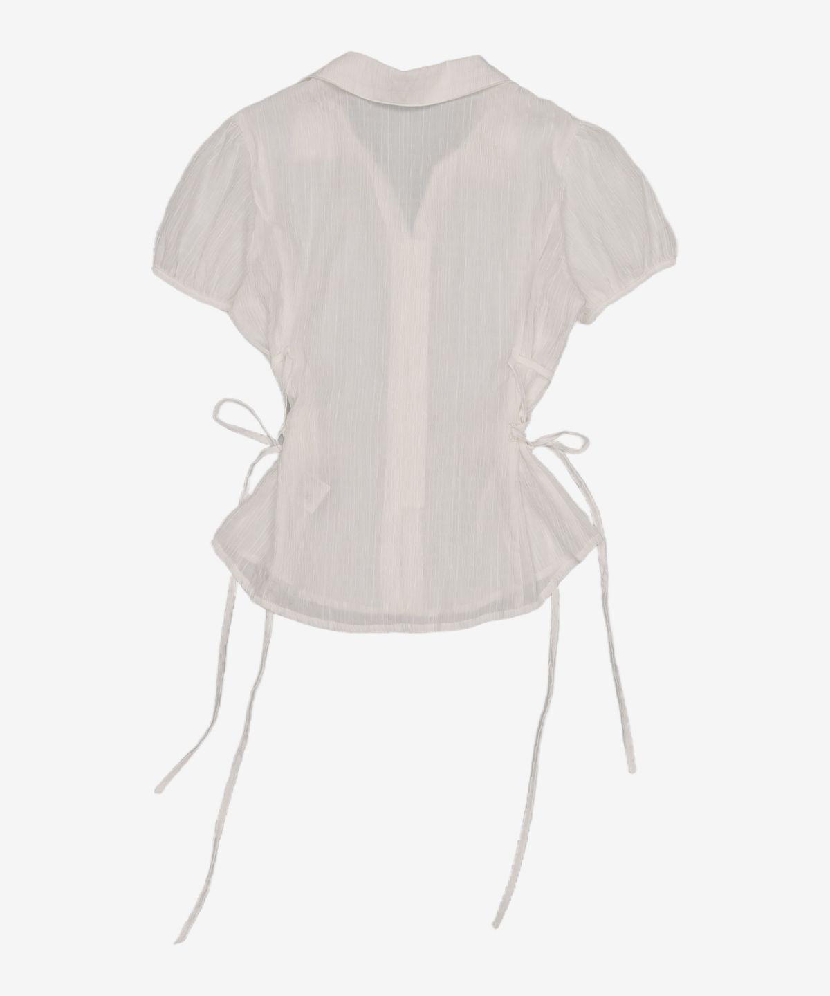 미쏘(MIXXO) 시어 레이스업 블라우스_MIWBWG716G M