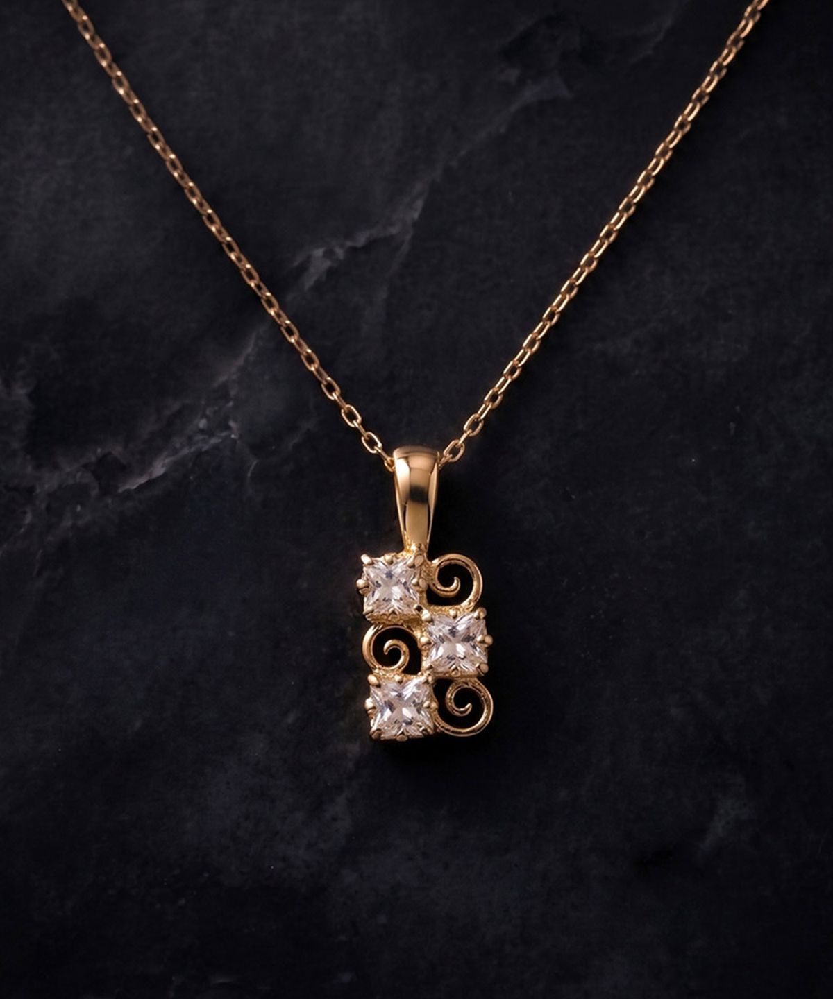 엘렌쥬얼리(HELENE JEWELRY) 14K 18K 트리플 랩 다이아몬드 트리 체인 금 목걸이