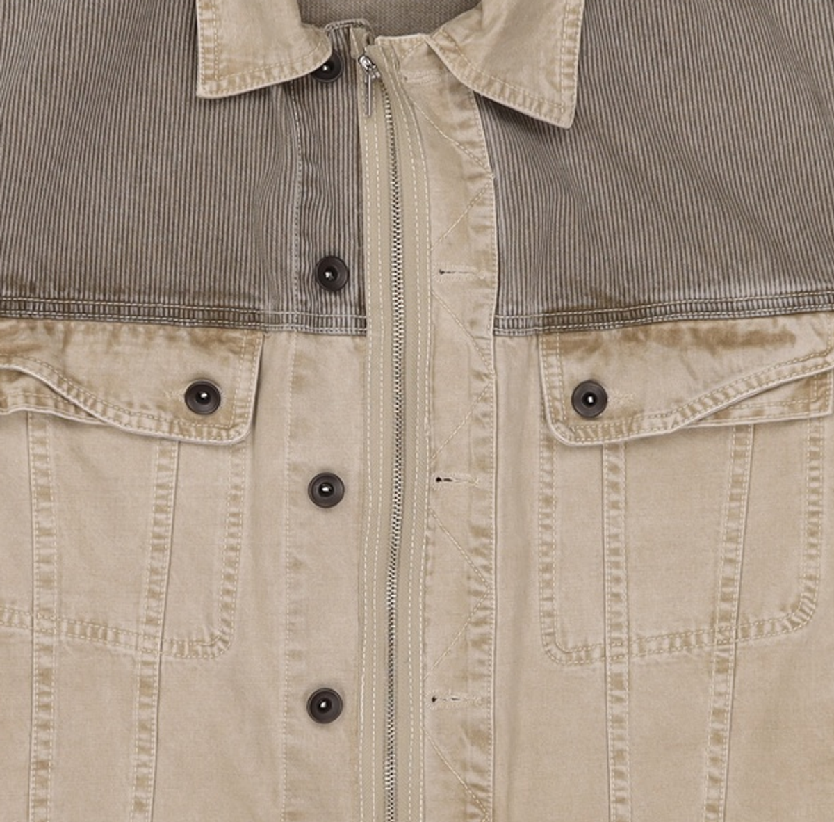 이티씨이(ETCE) DYED ZIPPER TRUCKER JACKET 2.0 (BEIGE) L