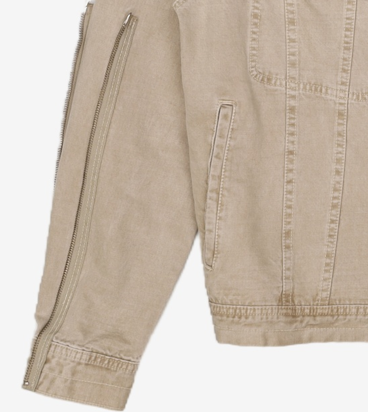 이티씨이(ETCE) DYED ZIPPER TRUCKER JACKET 2.0 (BEIGE) L