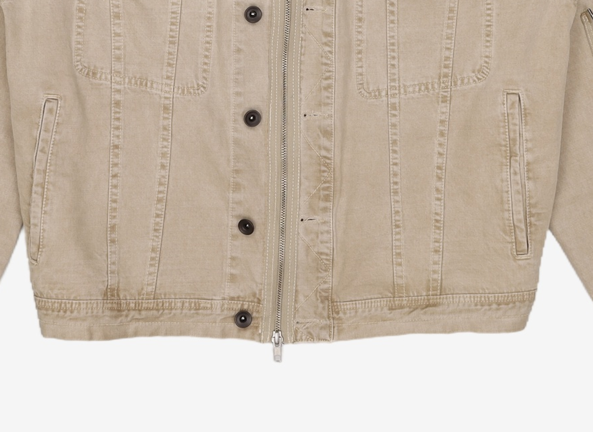 이티씨이(ETCE) DYED ZIPPER TRUCKER JACKET 2.0 (BEIGE) L