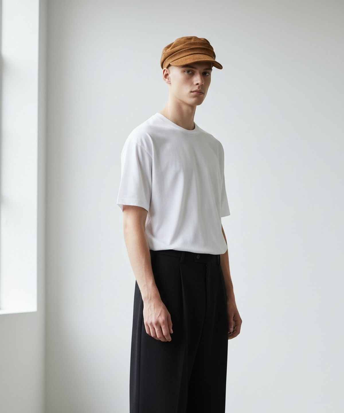유니버셜 케미스트리(UNIVERSAL CHEMISTRY) Suade Wrinkle Camel Marine Cap 주름모자