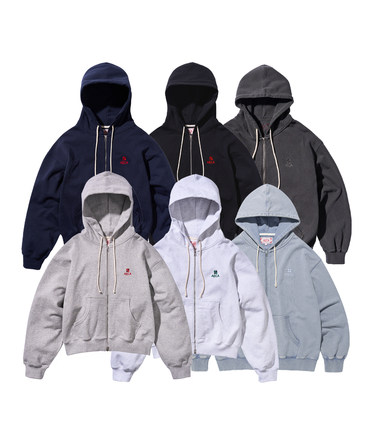 에이카화이트(AECA) EVERYDAY AECA CLOVER ZIP UP HOODIE (6color)