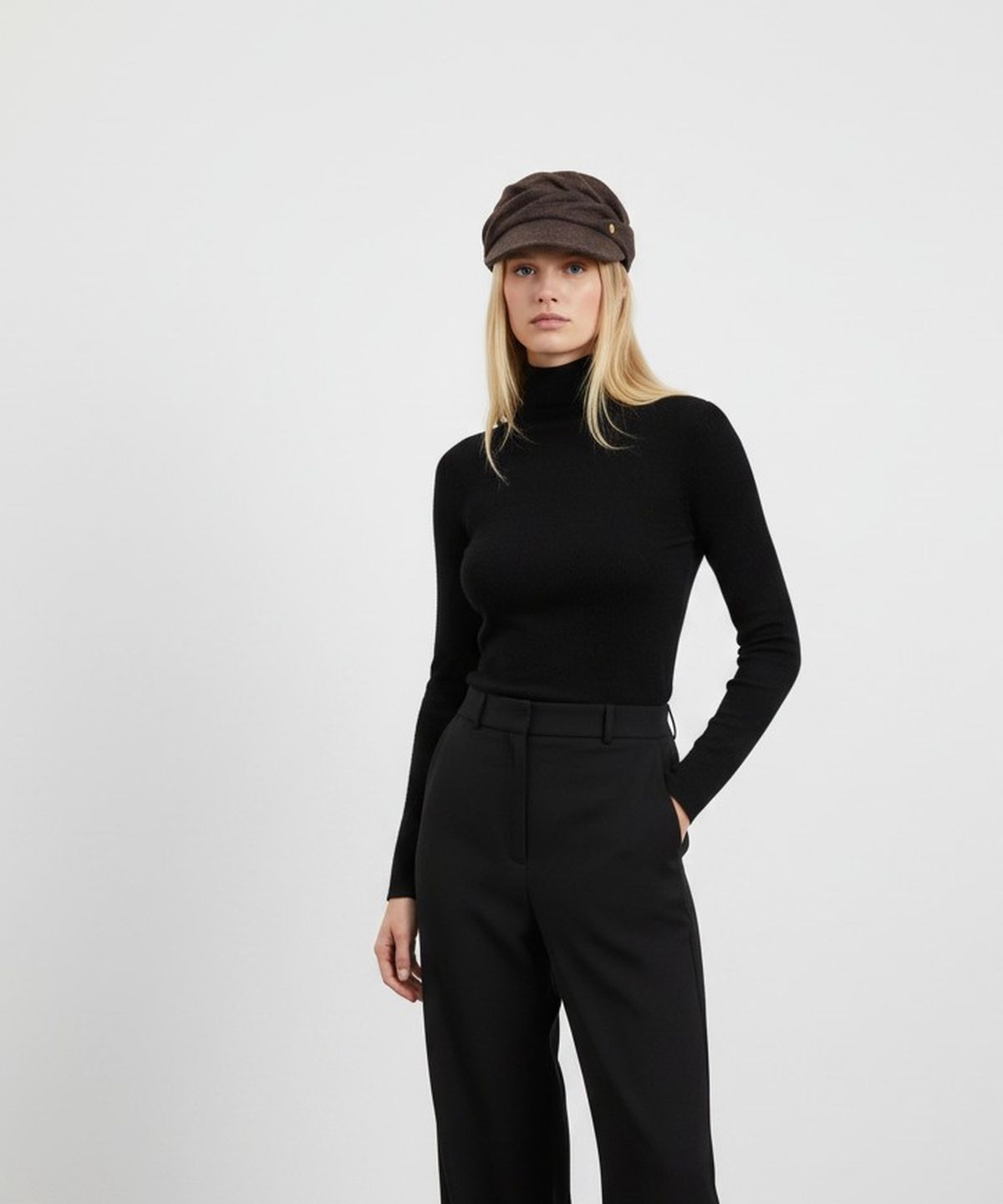유니버셜 케미스트리(UNIVERSAL CHEMISTRY) Wool Wrinkle Brown Marine Cap 주름모자