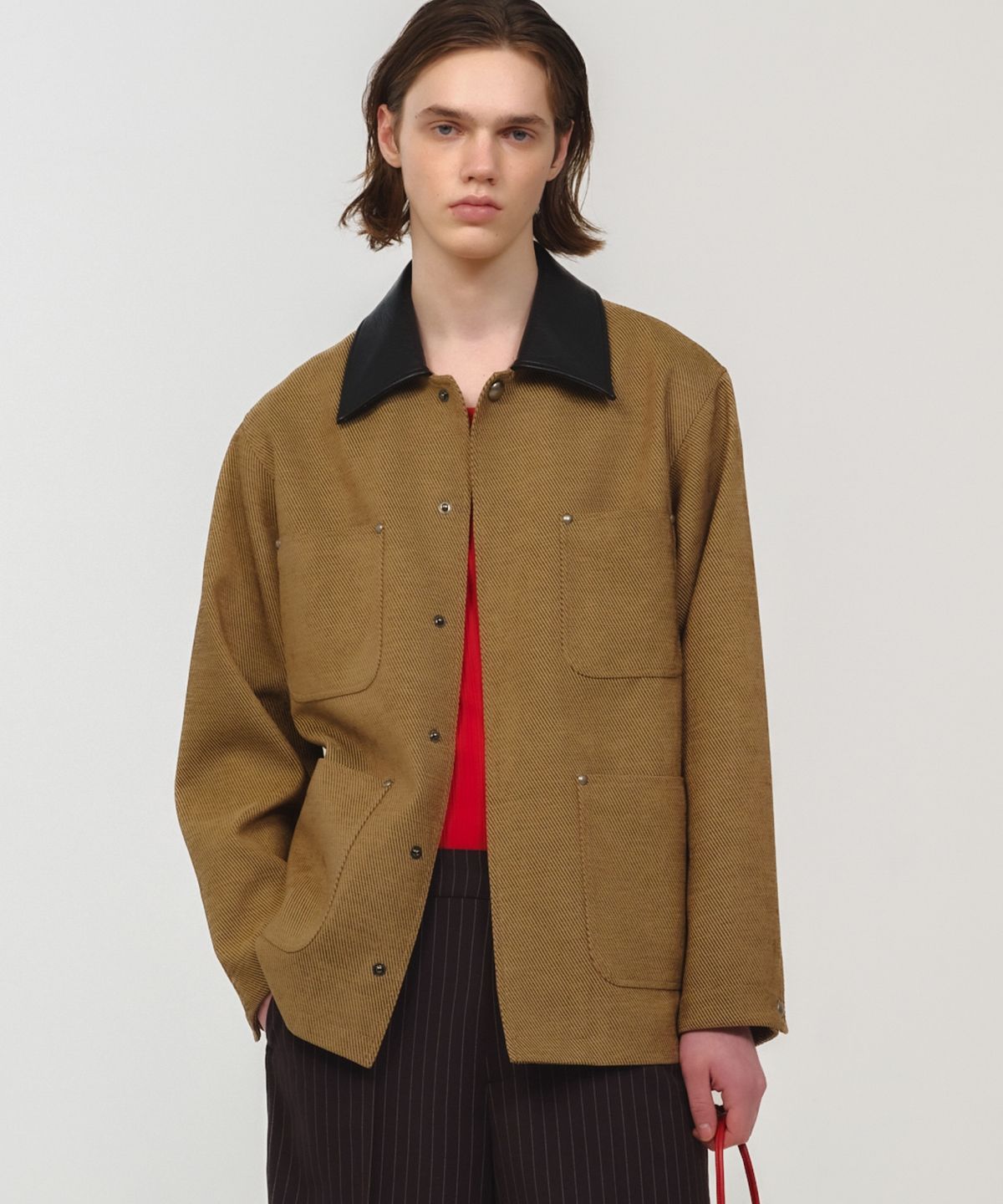 문선 아카이브(MOONSUN ARCHIVE) UNISEX, Studed Work Jacket / Dark Beige