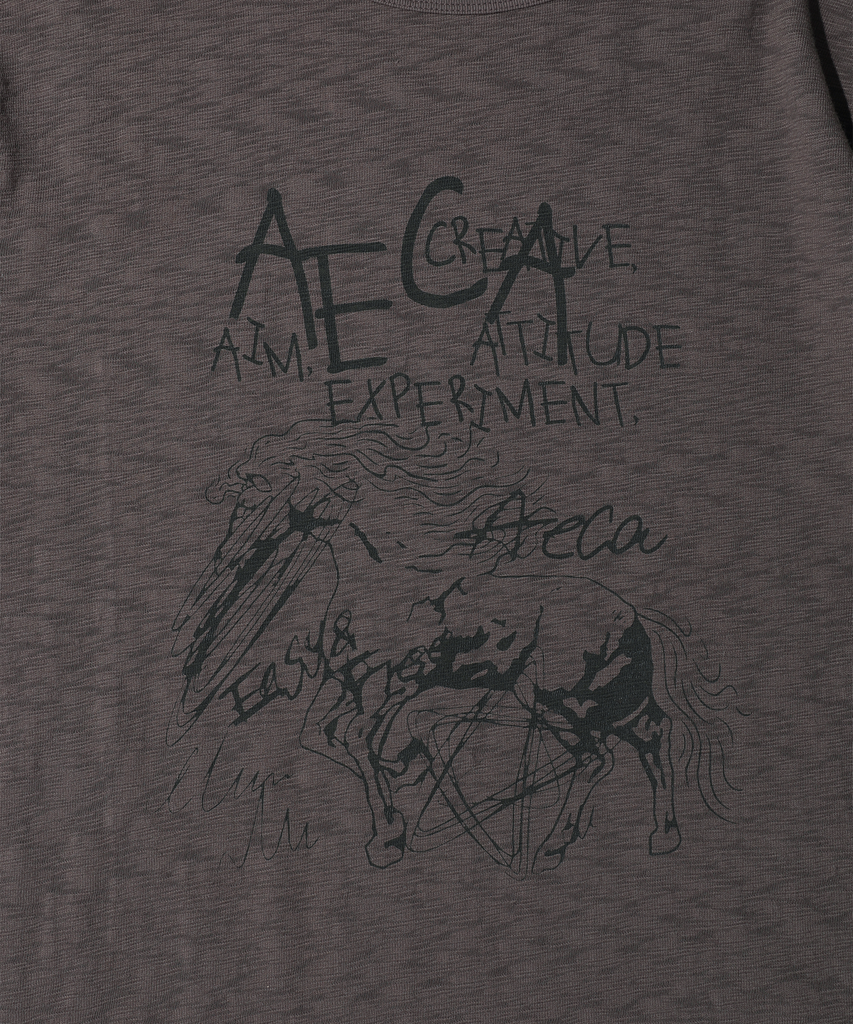 에이카화이트(AECA) AECA GRAPHIC LAYERED LONG SLEEVE-CHARCOAL