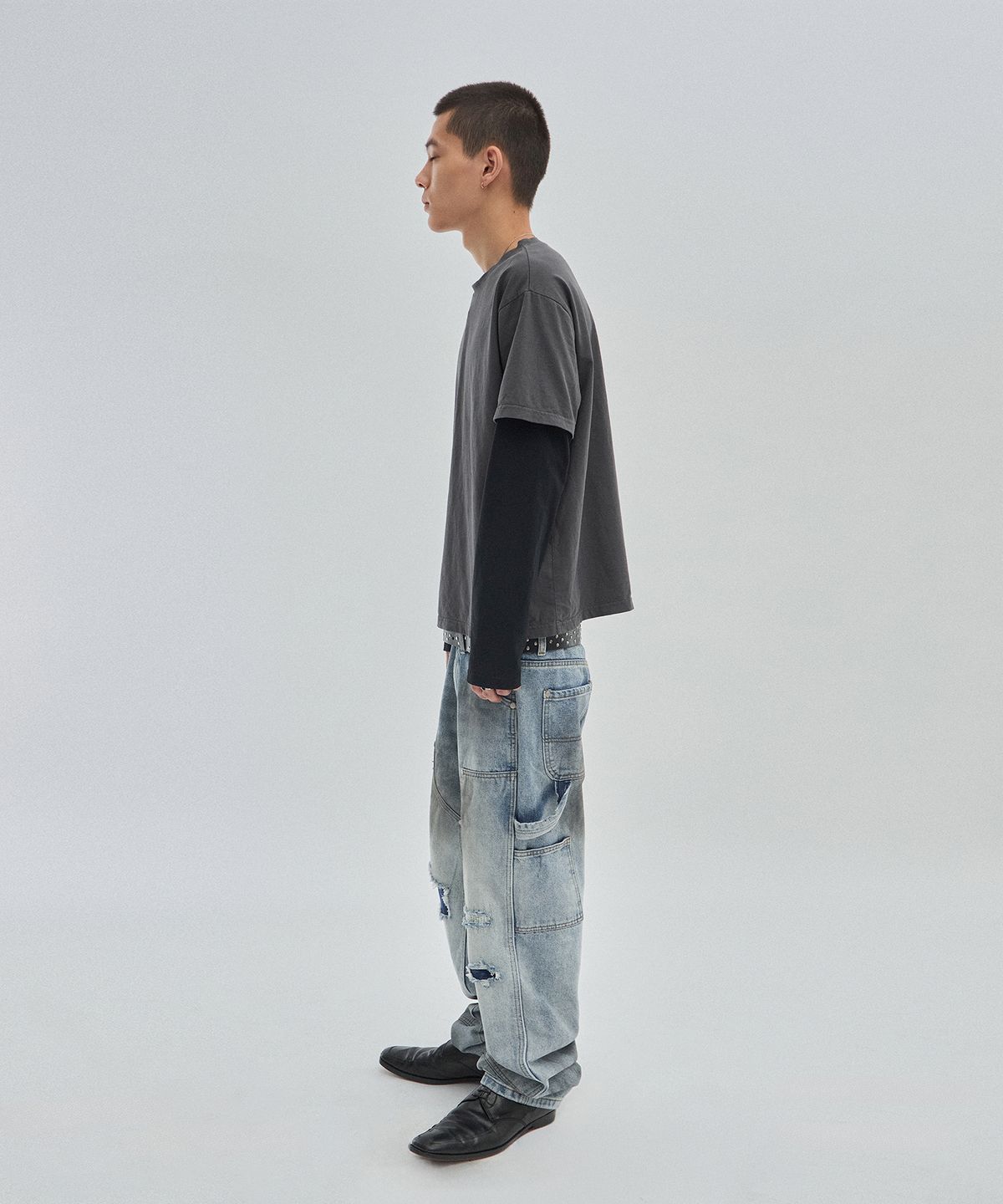 스웨이드(SUADE) REGULAR DOUBLE KNEE PANTS [BLUE]