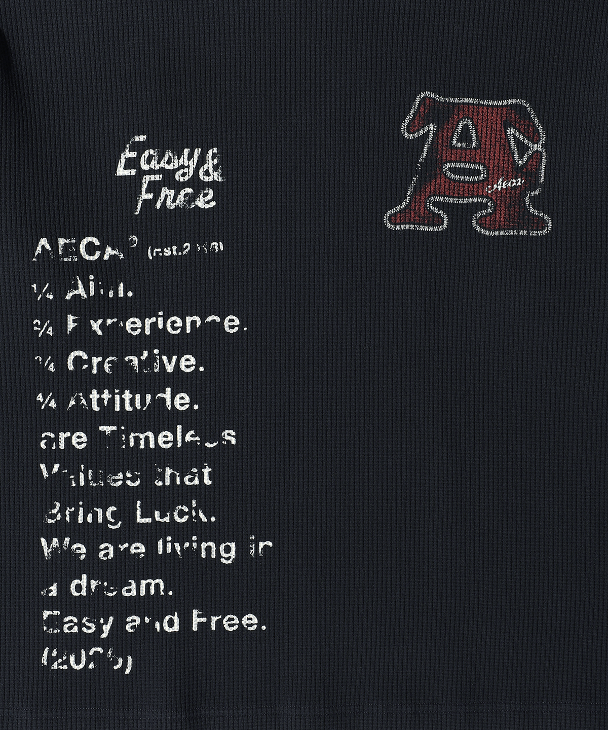 에이카화이트(AECA) AECA WAFFLE GRAPHIC LONG SLEEVE (2color)