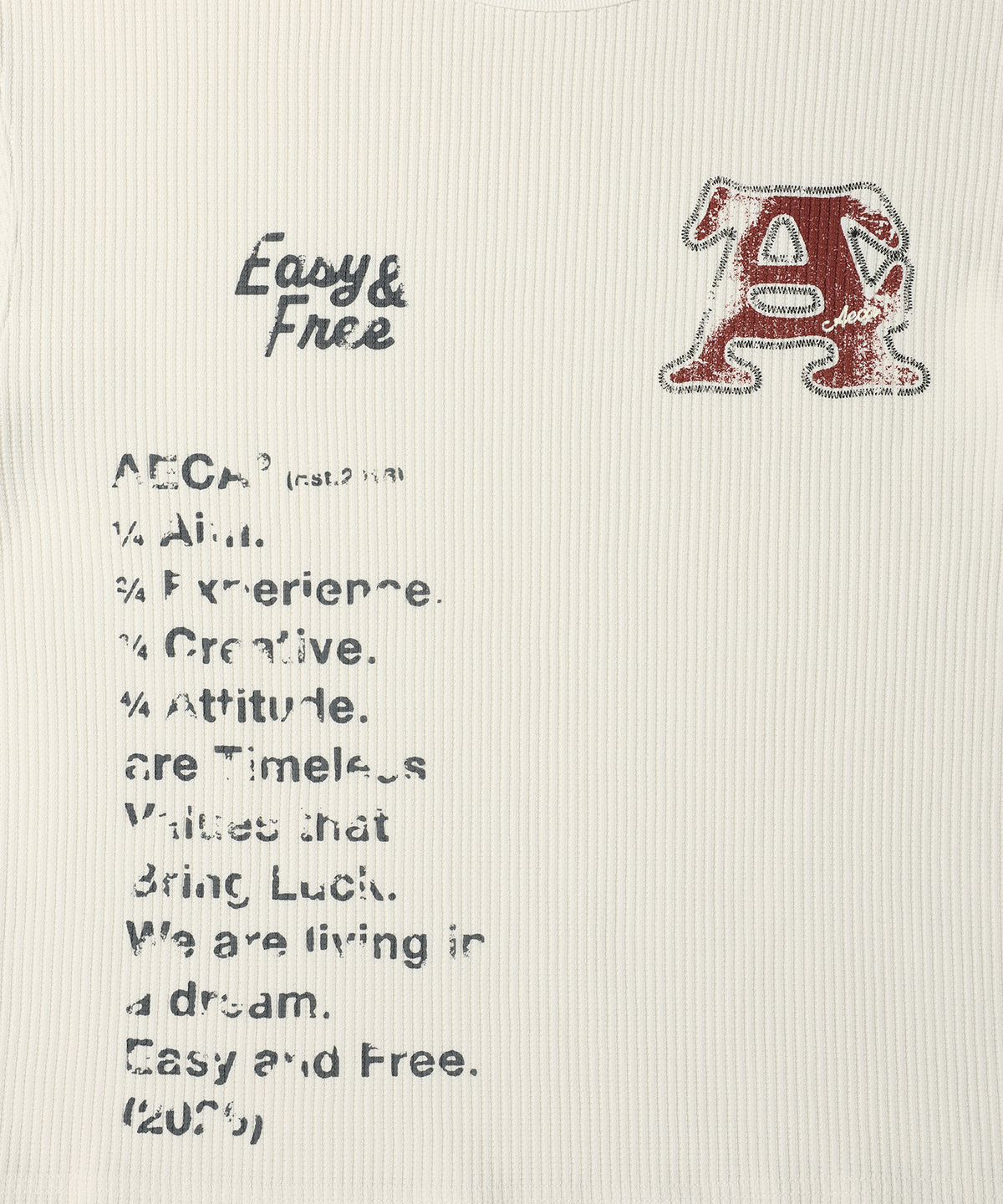 에이카화이트(AECA) AECA WAFFLE GRAPHIC LONG SLEEVE (2color)