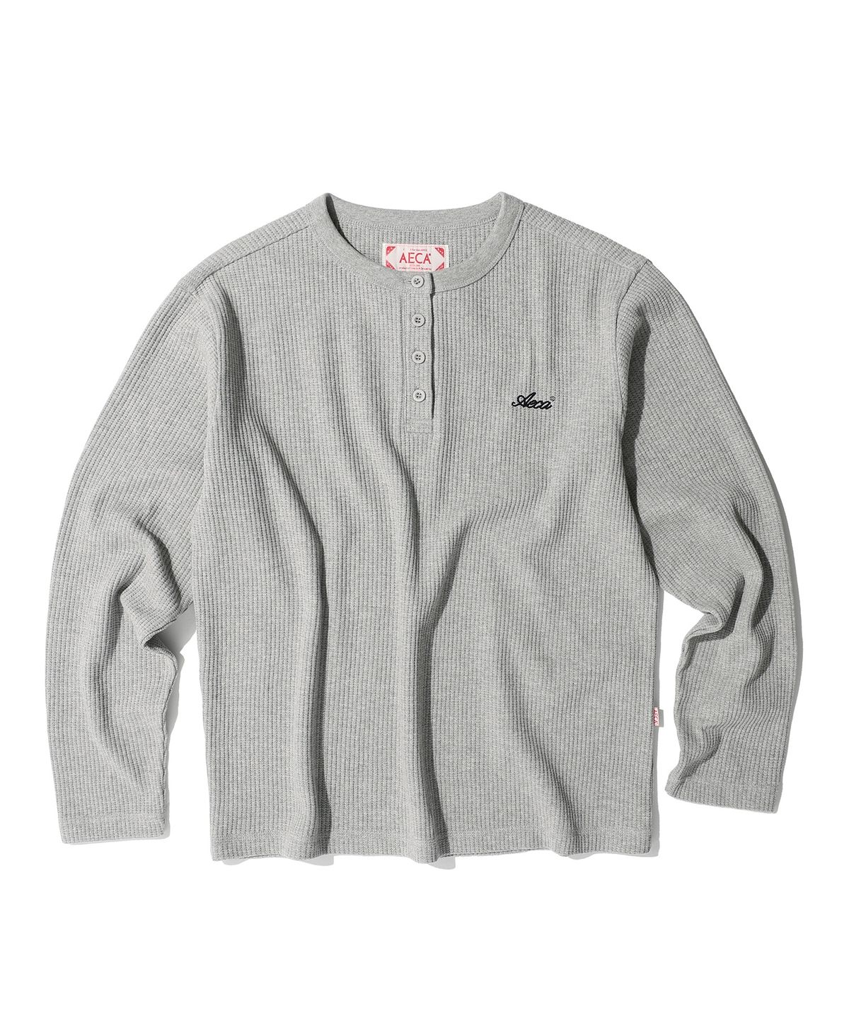 에이카화이트(AECA) AECA WAFFLE HENLEY LONG SLEEVE (2color)