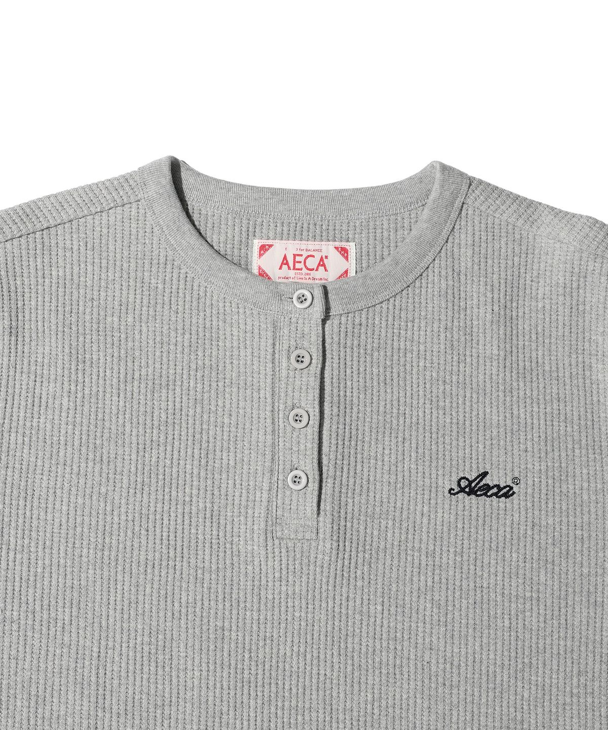 에이카화이트(AECA) AECA WAFFLE HENLEY LONG SLEEVE (2color)