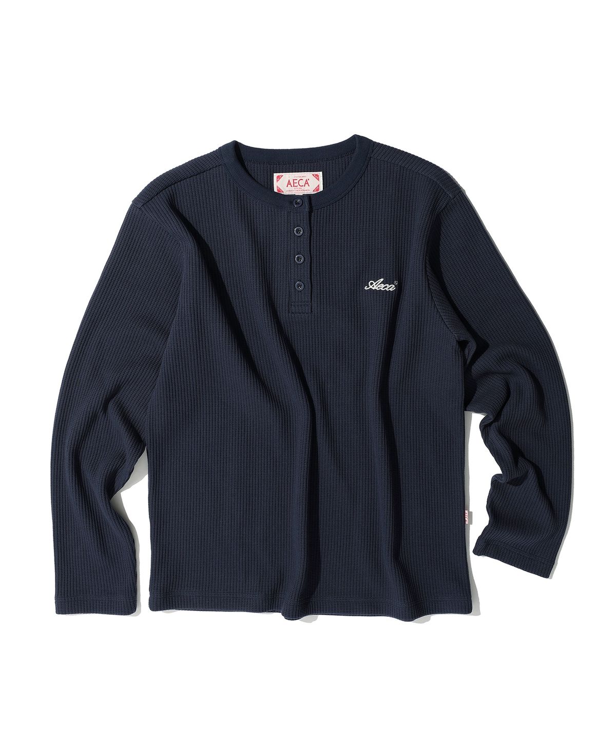 에이카화이트(AECA) AECA WAFFLE HENLEY LONG SLEEVE (2color)