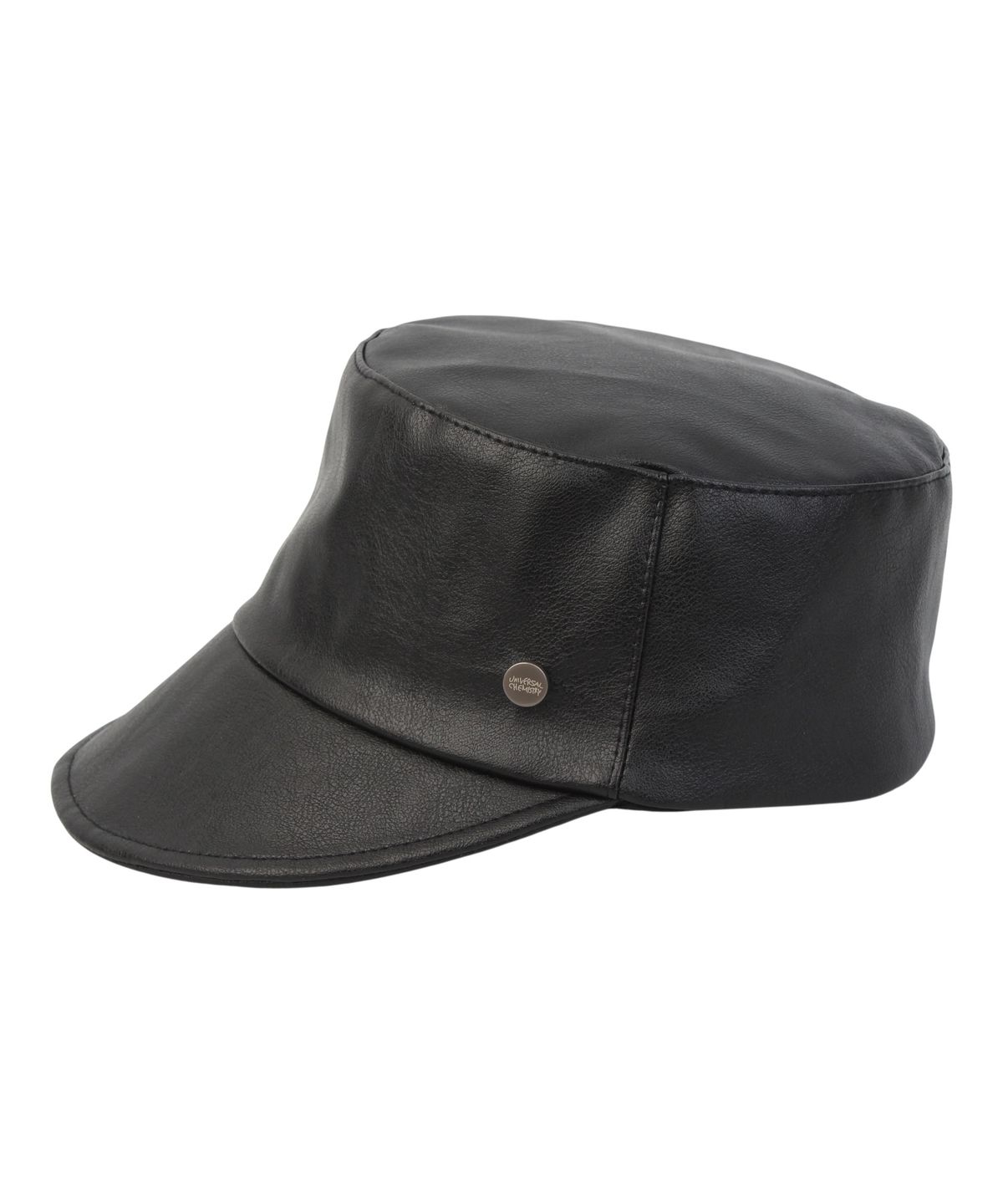 유니버셜 케미스트리(UNIVERSAL CHEMISTRY) Leather Black Logo Riding Cap 가죽승마모자