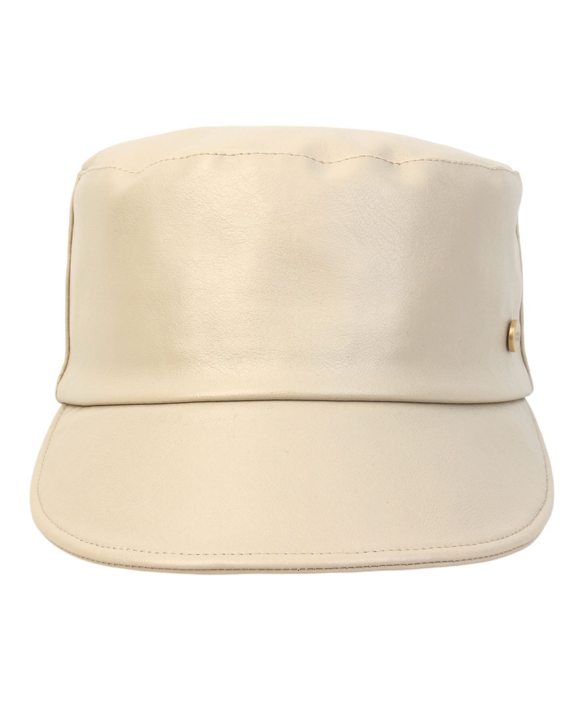 유니버셜 케미스트리(UNIVERSAL CHEMISTRY) Leather Ivory Logo Riding Cap 가죽승마모자