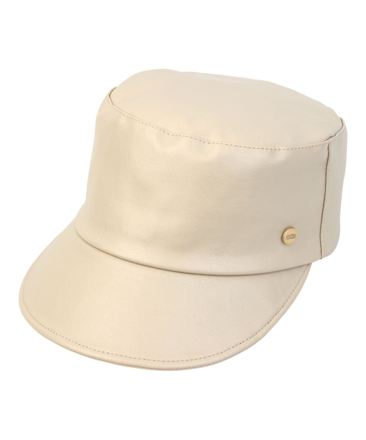 유니버셜 케미스트리(UNIVERSAL CHEMISTRY) Leather Ivory Logo Riding Cap 가죽승마모자