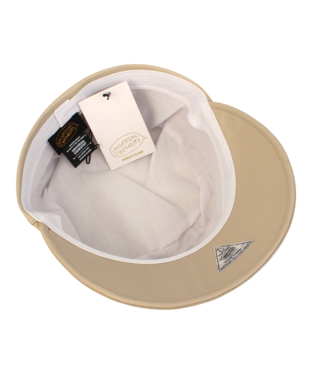 유니버셜 케미스트리(UNIVERSAL CHEMISTRY) Leather Ivory Logo Riding Cap 가죽승마모자
