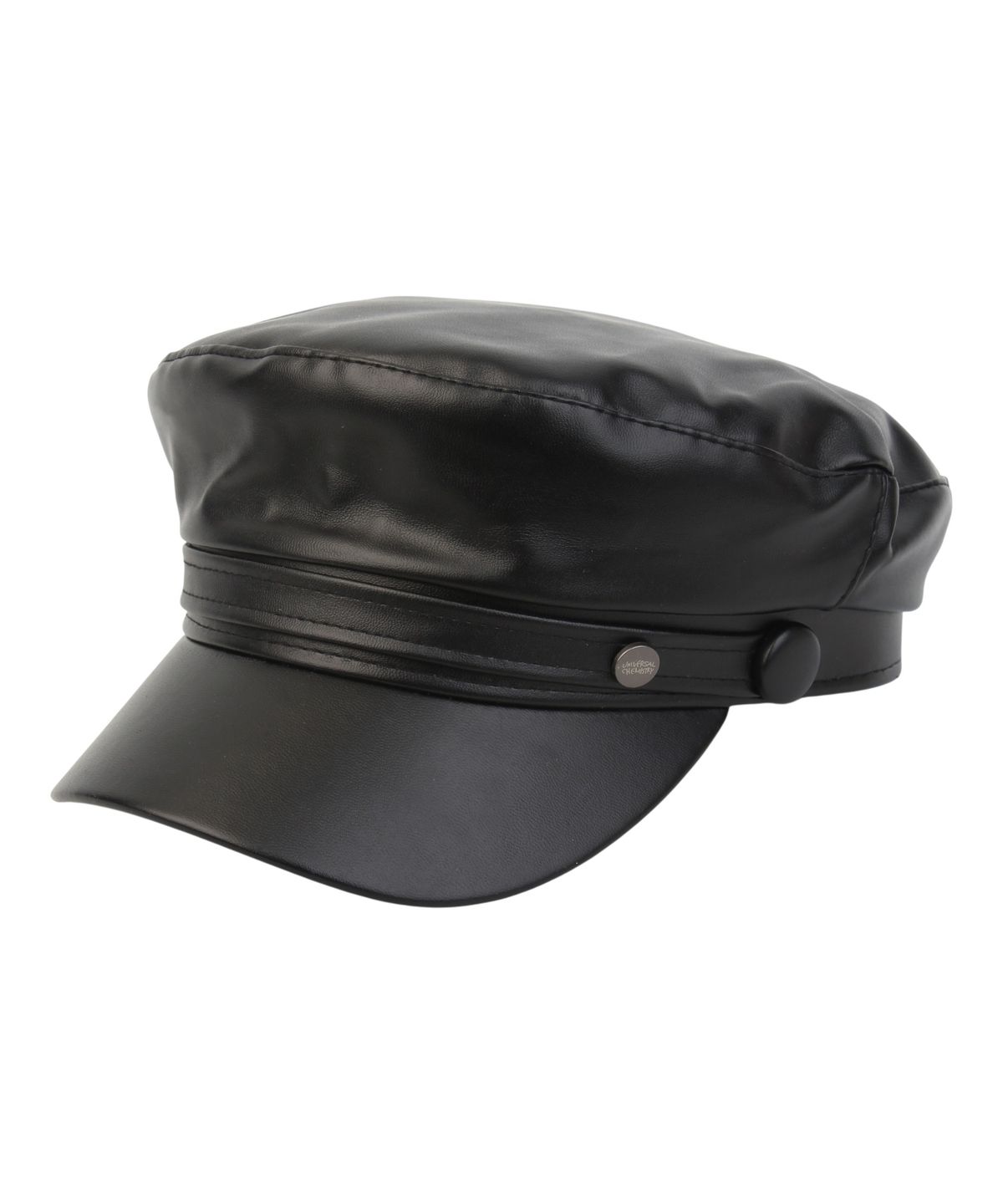 유니버셜 케미스트리(UNIVERSAL CHEMISTRY) Leather Line Logo Black Marine Cap 가죽마린캡