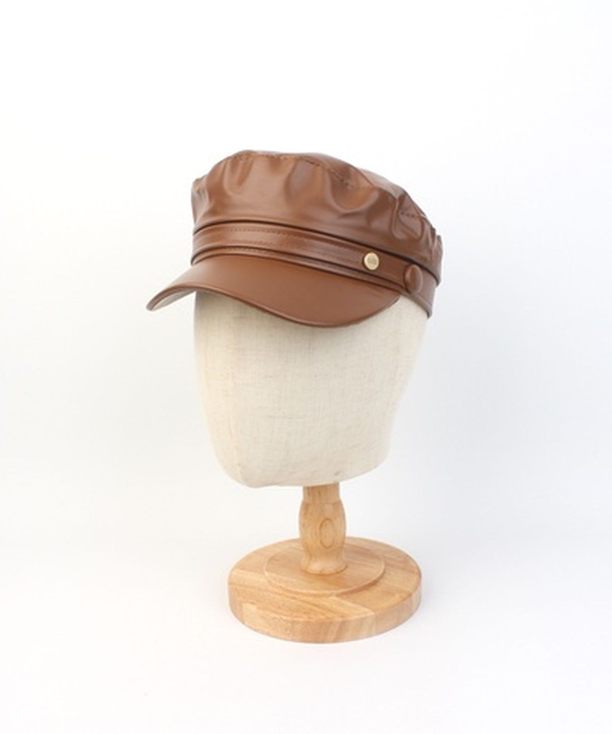 유니버셜 케미스트리(UNIVERSAL CHEMISTRY) Leather Line Logo Brown Marine Cap 가죽마린캡