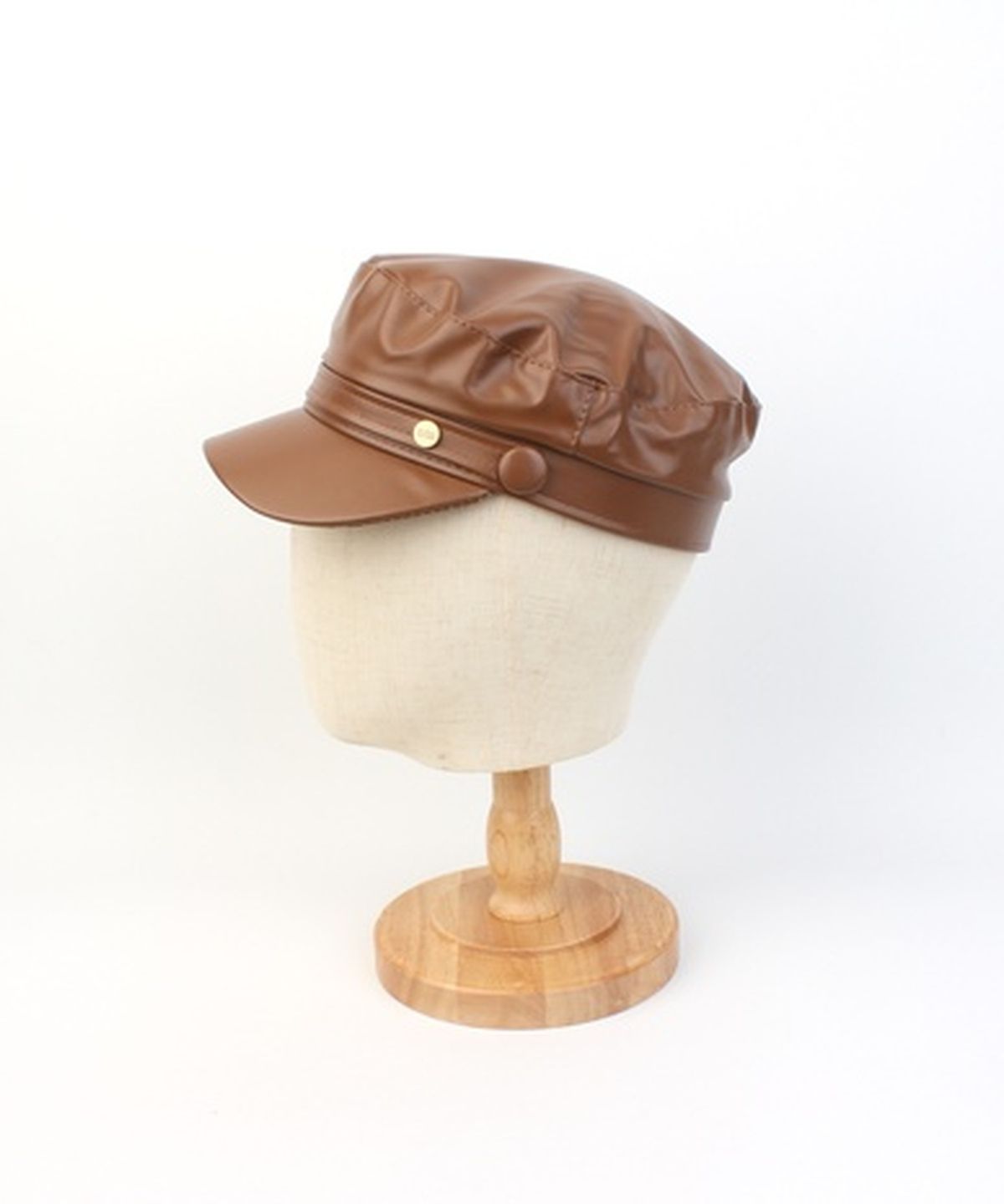 유니버셜 케미스트리(UNIVERSAL CHEMISTRY) Leather Line Logo Brown Marine Cap 가죽마린캡