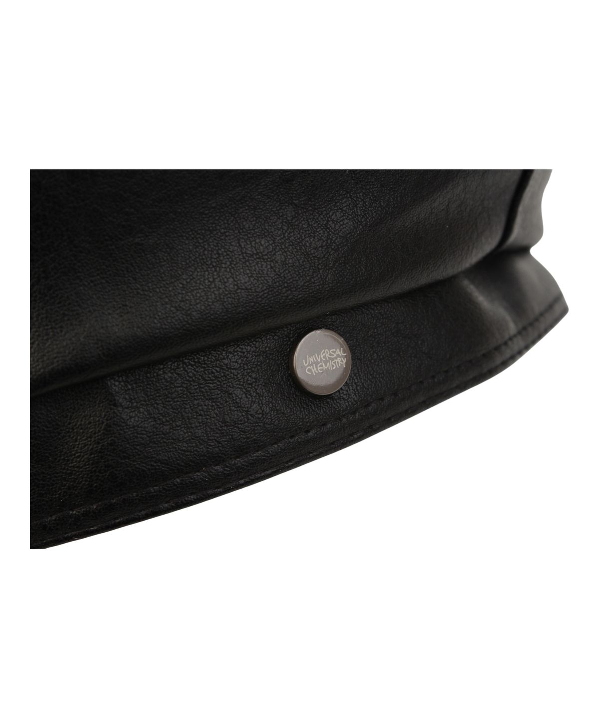 유니버셜 케미스트리(UNIVERSAL CHEMISTRY) Leather Logo Black Beret 베레모