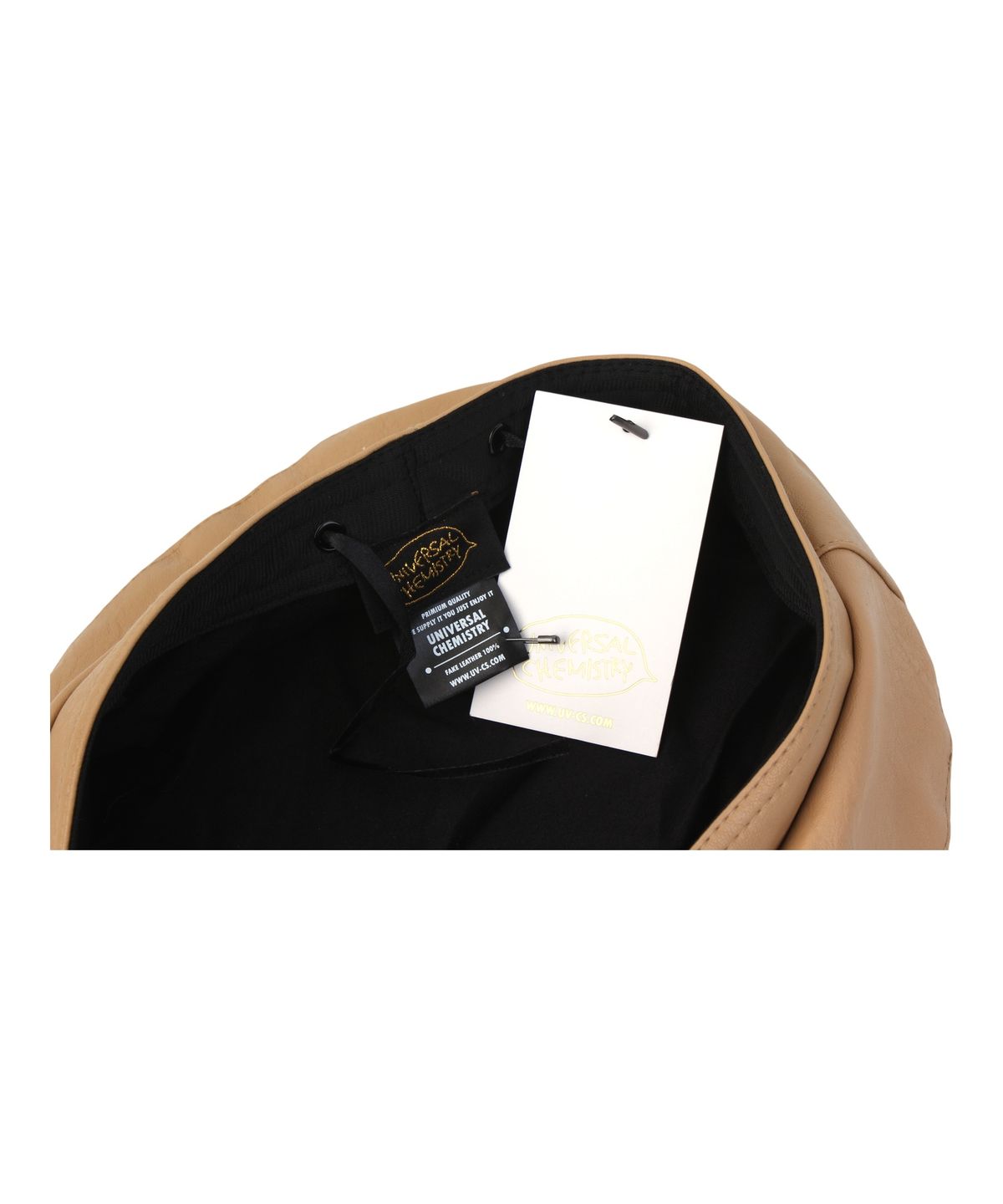 유니버셜 케미스트리(UNIVERSAL CHEMISTRY) Leather Logo Beige Beret 베레모
