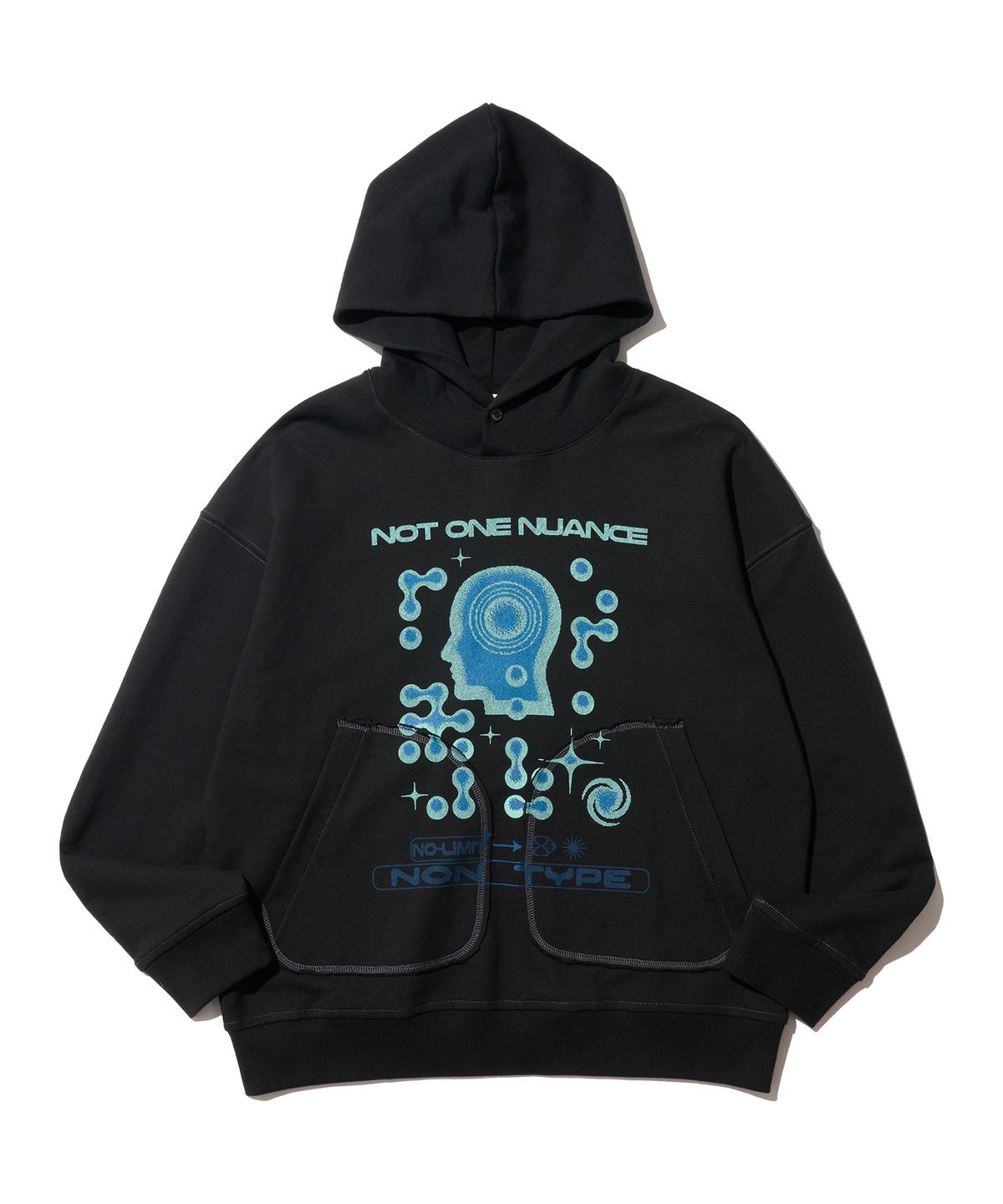 논타입(NONTYPE) MENTAL NOISE GRAPHIC HOODIE (BLACK)