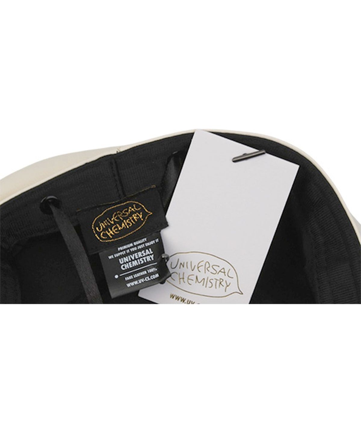 유니버셜 케미스트리(UNIVERSAL CHEMISTRY) Leather Logo Ivory Beret 베레모