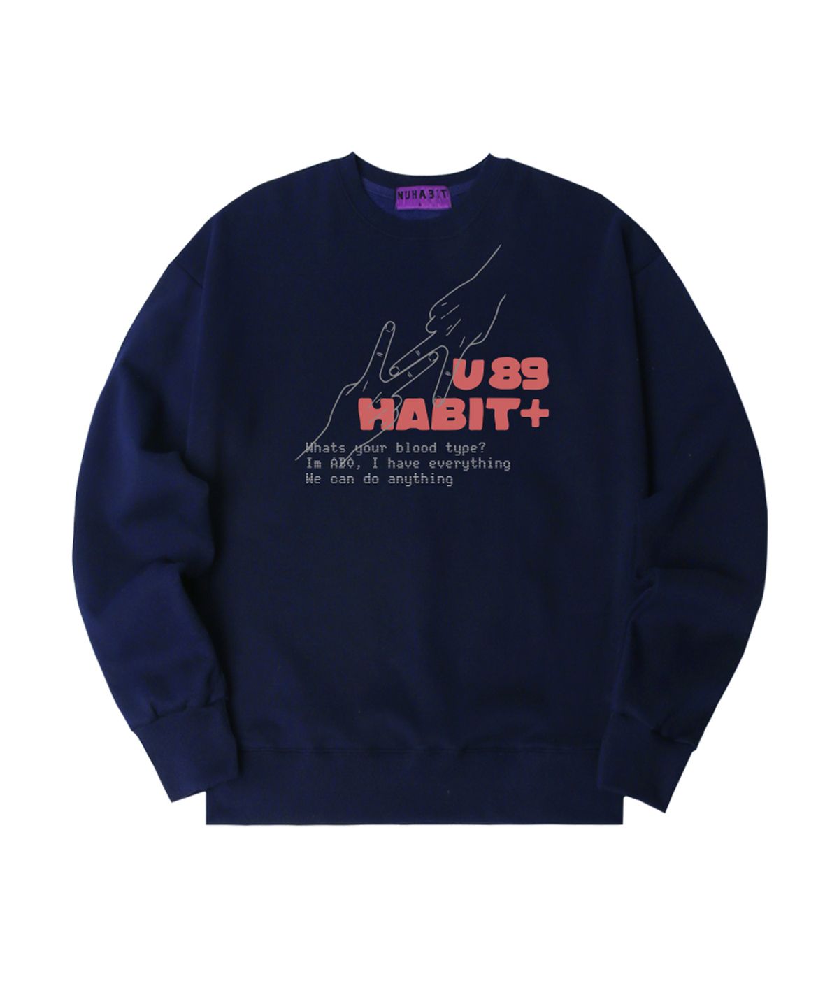 뉴해빗(NUHABIT) N/H TYPE89 오버핏 기모 맨투맨 (GOM4-6NH1376)