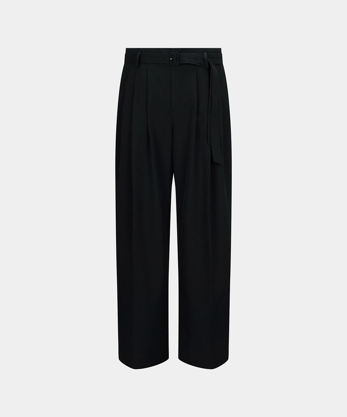 노이스(NOICE) (UNI) TWILL PLEATED WIDE PANTS - BLACK