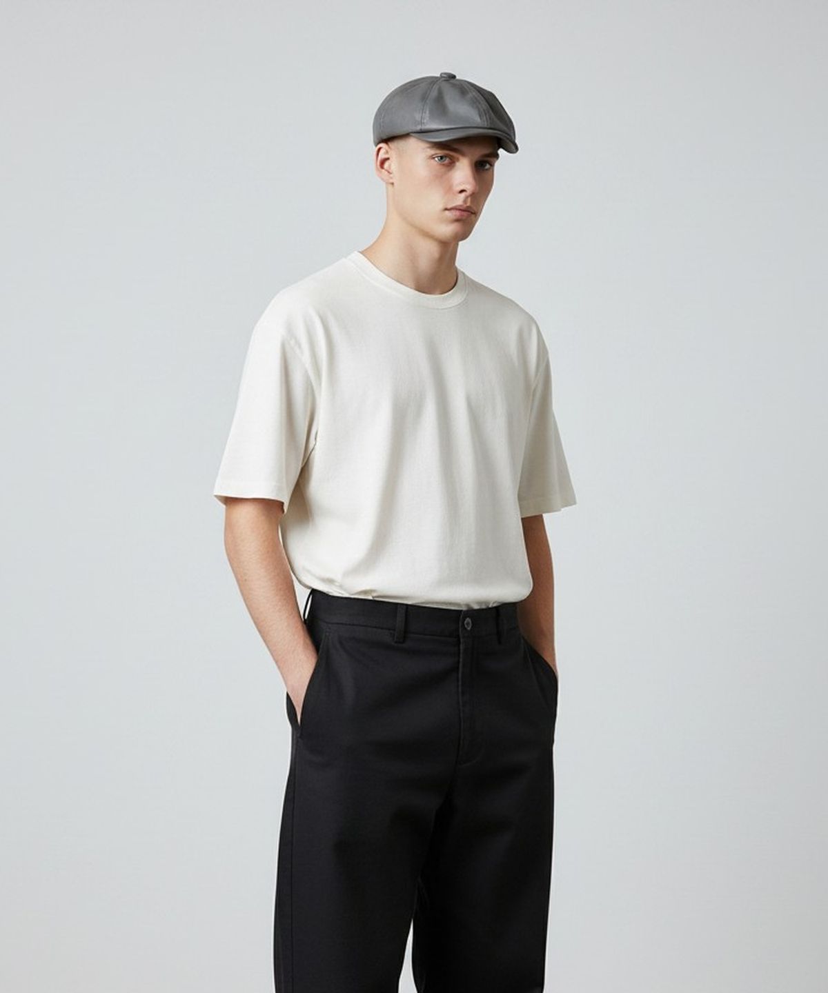 유니버셜 케미스트리(UNIVERSAL CHEMISTRY) Leather Gray Banding Huntingcap 헌팅캡