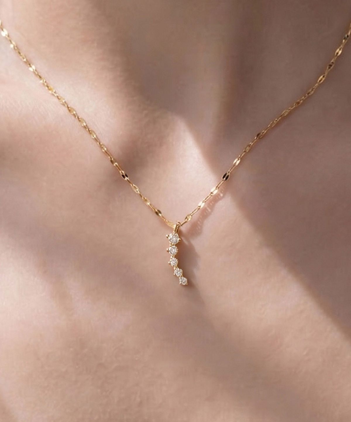 엘렌쥬얼리(HELENE JEWELRY) 14K 18K 테일 랩 다이아몬드 아몬드 체인 금 목걸이
