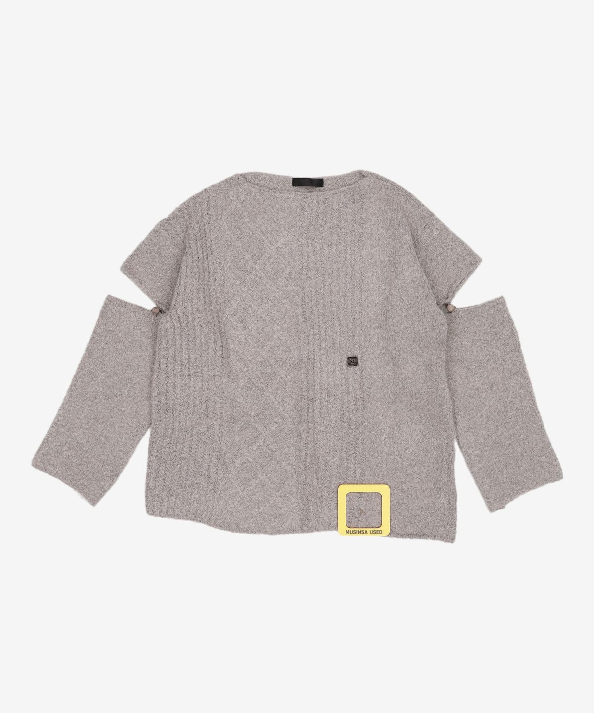 트리밍버드(TREEMINGBIRD) Sleeve Slit Boat Neck Knit [ Ivory ] 002