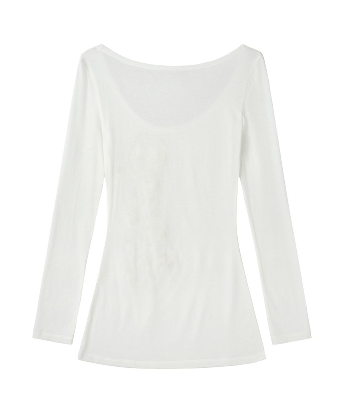 필세(PHILCE) Rosette Sheer Long Sleeve, Ivory