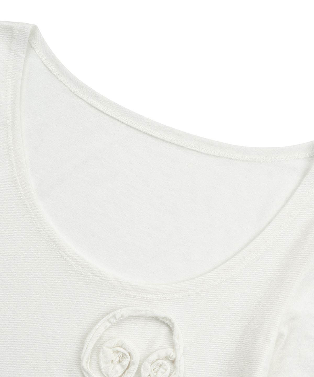 필세(PHILCE) Rosette Sheer Long Sleeve, Ivory
