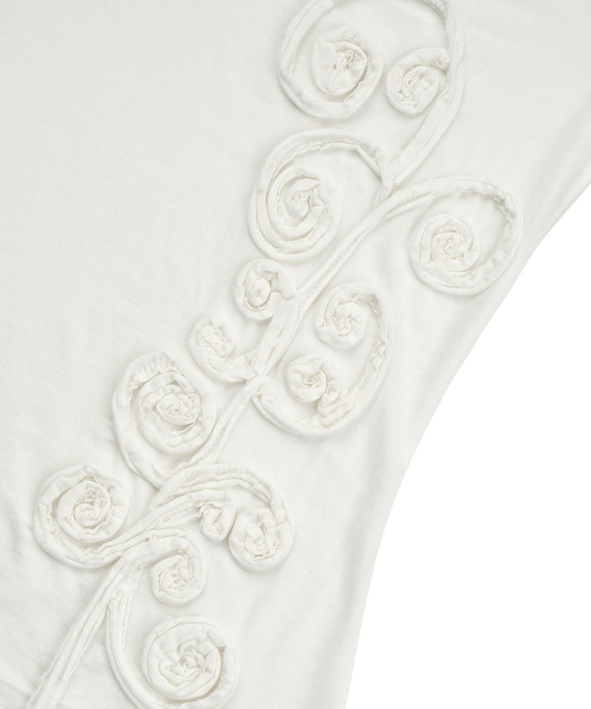 필세(PHILCE) Rosette Sheer Long Sleeve, Ivory